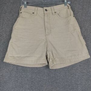 DICKIES JEANS WOMENS TAN KHAKI 100% COTTON CLASSIC CARPENTER SHORTS SIZE 26